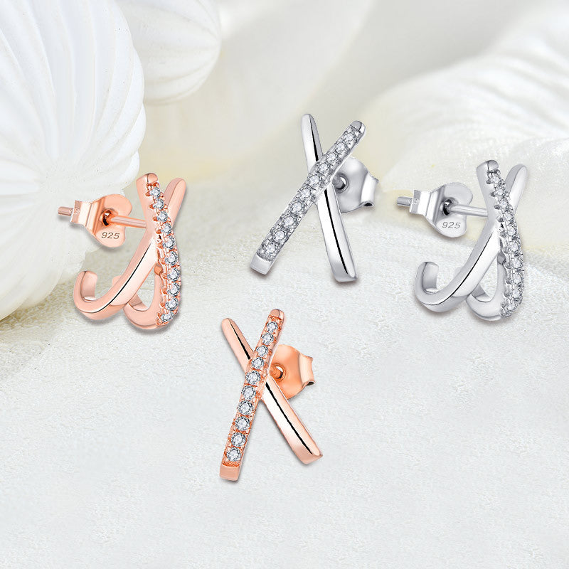 X Cross Earrings