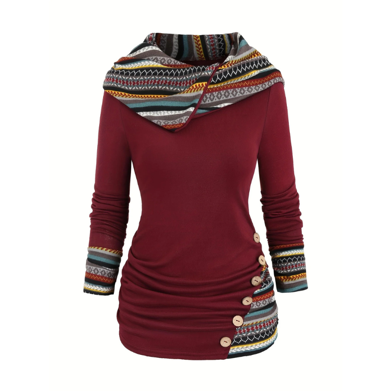 SIERRA Boho Patchwork Hoodie