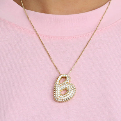 Bubble Initial Diamond Necklace